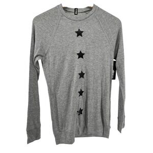Ultracor Women XS Star Knockout Long Sleeve Knit Top Gray Lightweight Athleisure